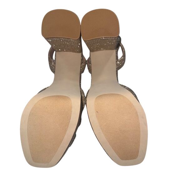 Steve Madden Laurel Women Dress Gold Glitter Ankle Strap Platform sandals SZ/8.5 - Picture 14 of 15